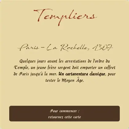 Carte de titre de Templiers